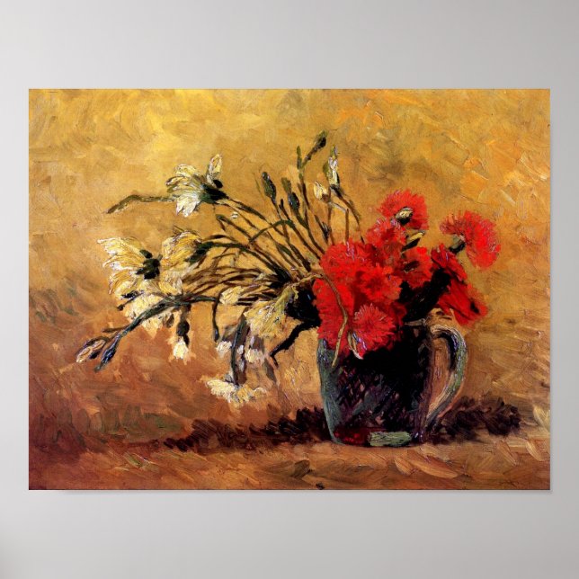 Van Gogh - Vase With Red & White Carnations Poster (Front)