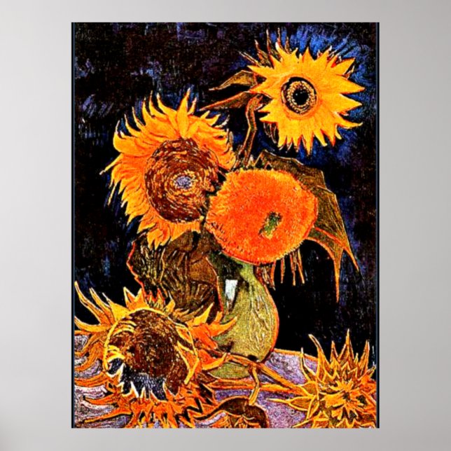 Van Gogh - Vase with Six Sunflowers Poster (Front)