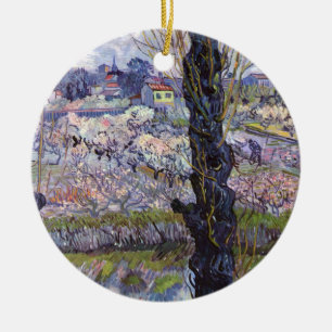 Van Gogh View Arles Flowering Garden Ceramic Tree Decoration