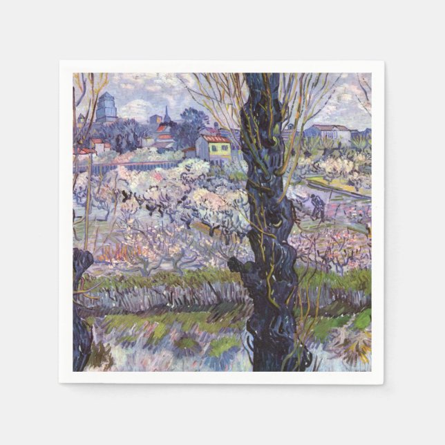 Van Gogh View Arles Flowering Garden Napkin (Front)