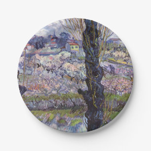 Van Gogh View of Arles Flowering Orchards Paper Plate