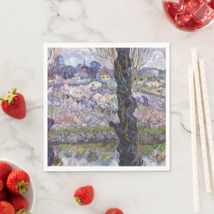 Van Gogh View of Arles Flowering Orchards Print: Napkin