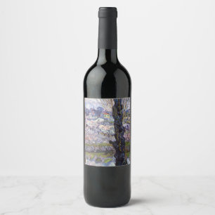 Van Gogh View of Arles Flowering Orchards Print: Wine Label
