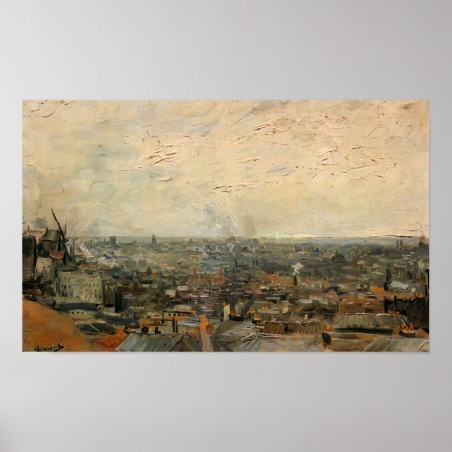 Van Gogh - View of Paris from Montmartre Poster (Front)