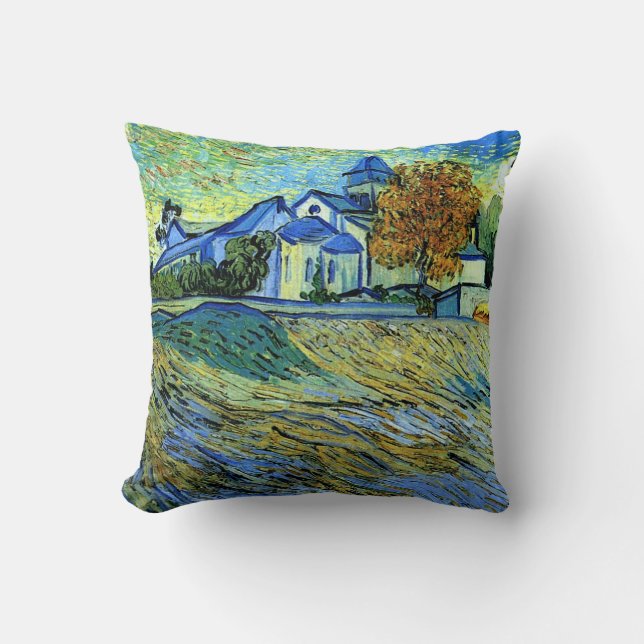 Van Gogh - View of the Church of Saint Paul, Cushion (Front)