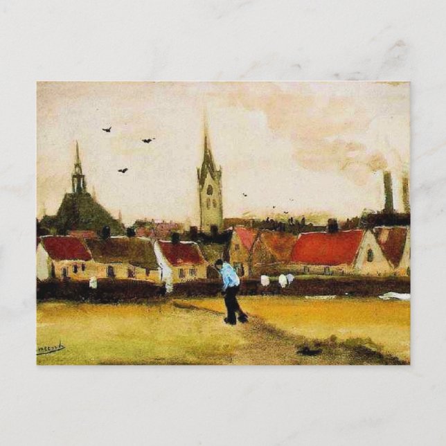 Van Gogh - View of the Hague with New Church, Postcard (Front)