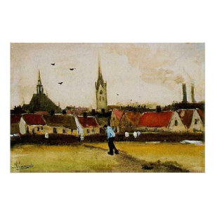 Van Gogh - View of the Hague with New Church Poster
