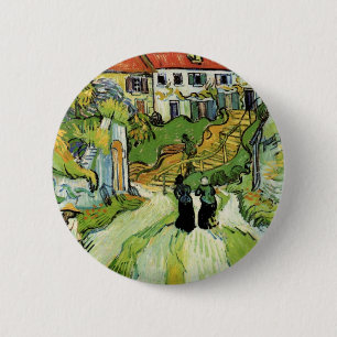 Van Gogh - Village Street and Steps in Auvers 6 Cm Round Badge