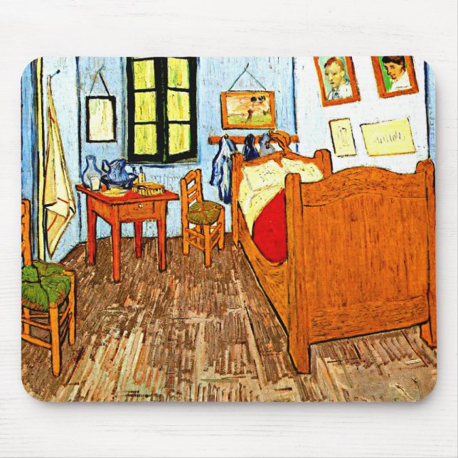 Van Gogh - Vincent's Bedroom, fine art painting Mouse Pad (Front)