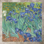 Van Gogh Vintage Blue Irises Green Foliage    Floor Decals<br><div class="desc">Van Gogh Vintage Blue Irises Green Foliage - This beautiful product is inspired by Irises painted by Vincent van Gogh in 1889.  The image boasts blue irises with green stems and leaves with pointy tips planted in red-brown earth.</div>