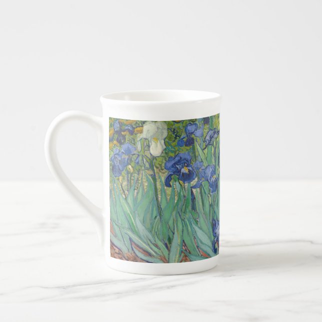 Van Gogh Vintage Irises  Bone China Mug (Left)