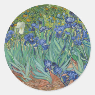 Van Gogh Vintage Irises Classic Round Sticker