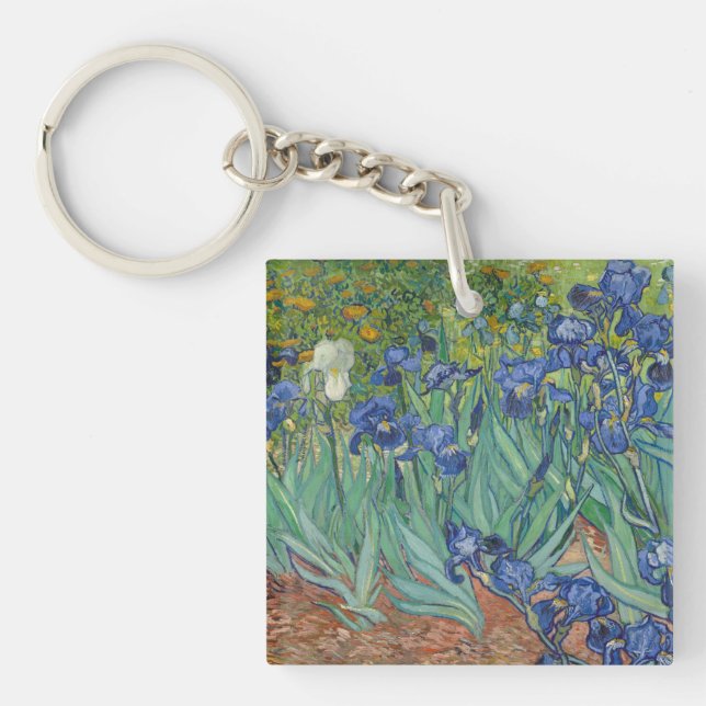 Van Gogh Vintage Irises        Key Ring (Front)