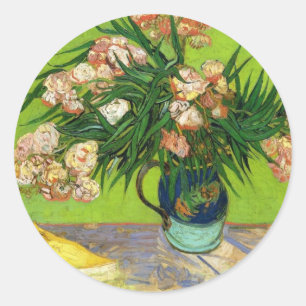Van Gogh Vintage Painting Blossoms Flowers Vines Classic Round Sticker