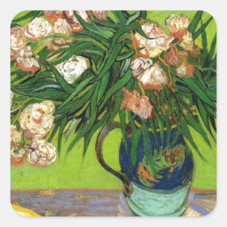 Van Gogh Vintage Painting Blossoms Flowers Vines Square Sticker