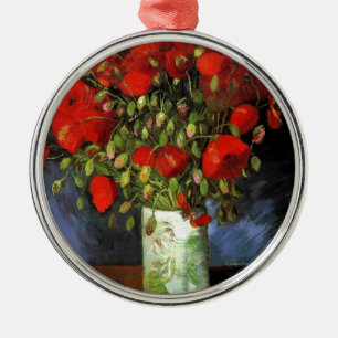 Van Gogh Vintage Painting Blossoms Vase Flowers Metal Tree Decoration