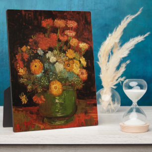 Van Gogh Vintage Painting Vase Flowers Blossoms Plaque
