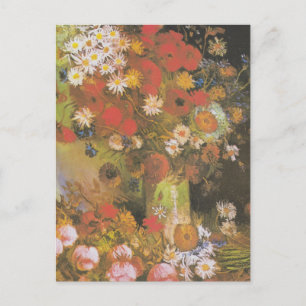 Van Gogh Vintage Peonies and Chrysanthemums Postcard