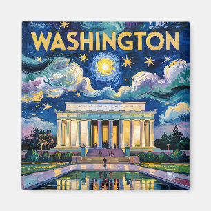 Van Gogh Washington DC Lincoln Memorial Travel Magnet