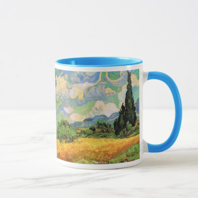 Van Gogh Wheat Field w Cypresses at Haute Galline Mug (Right)