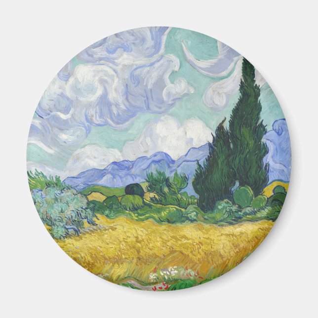 Van Gogh Wheat Field with Cypresses Art Magnet (Front)