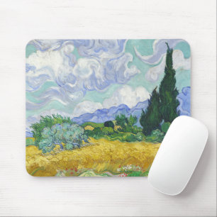 Van Gogh Wheat Field with Cypresses Art Mouse Pad