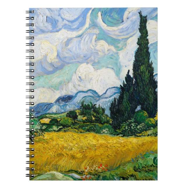 Van Gogh Wheat Field with Cypresses. Impressionism Notebook (Front)