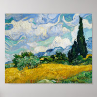 Van Gogh Wheat Field with Cypresses. Impressionism