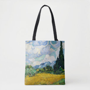 Van Gogh Wheat Field with Cypresses. Impressionism Tote Bag