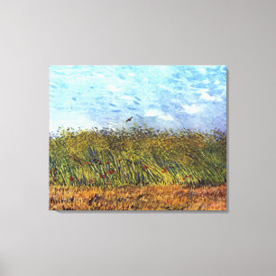 Van Gogh: Wheat Field with Poppies and Lark Canvas Print