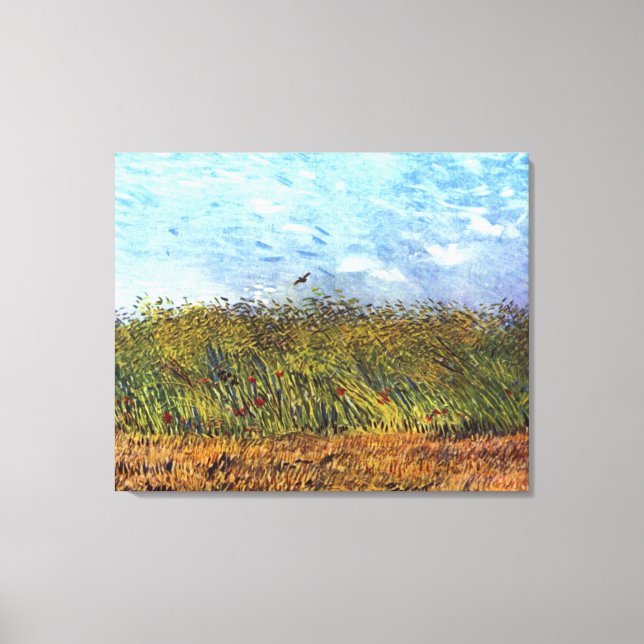 Van Gogh: Wheat Field with Poppies and Lark Canvas Print (Front)