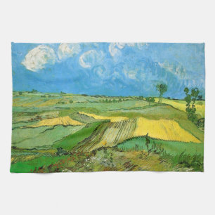 Van Gogh Wheat Fields at Auvers Under Clouded Sky Tea Towel
