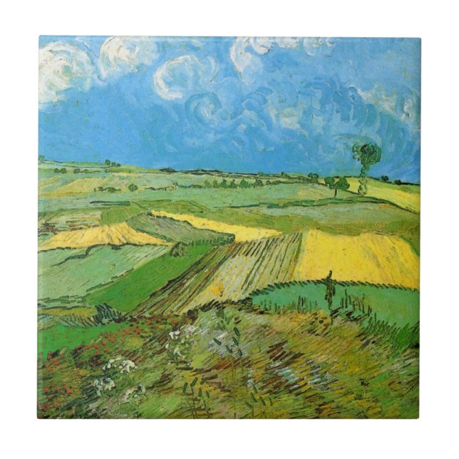 Van Gogh Wheat Fields at Auvers Under Clouded Sky Tile (Front)