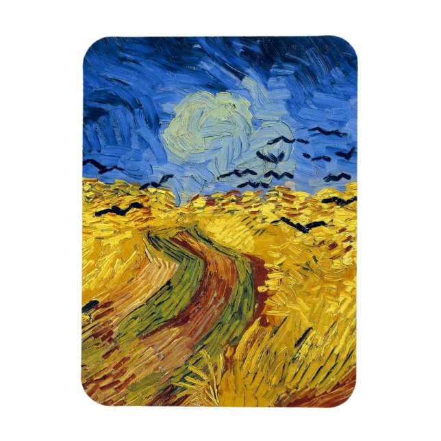 Van gogh wheat fields famous painting magnet (Vertical)