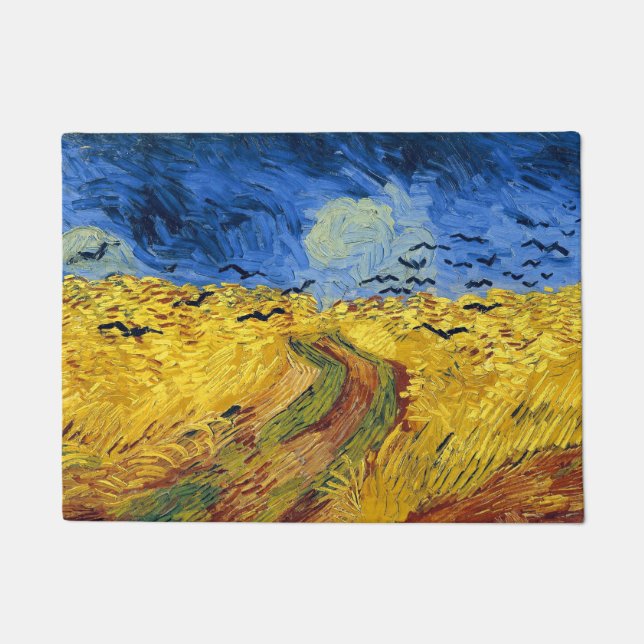 Van Gogh Wheat Fields impressionist Painting Doormat (Front)