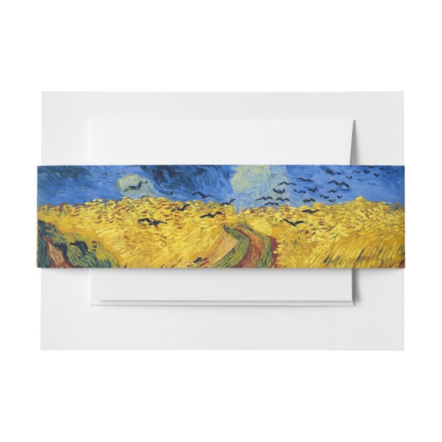 Van Gogh Wheat Fields impressionist Painting Invitation Belly Band (Front Example)