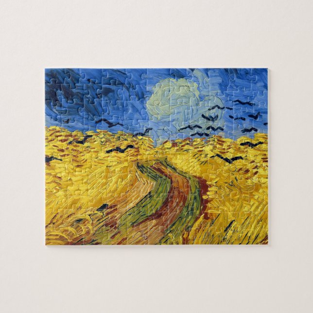 Van Gogh Wheat Fields impressionist Painting Jigsaw Puzzle (Horizontal)