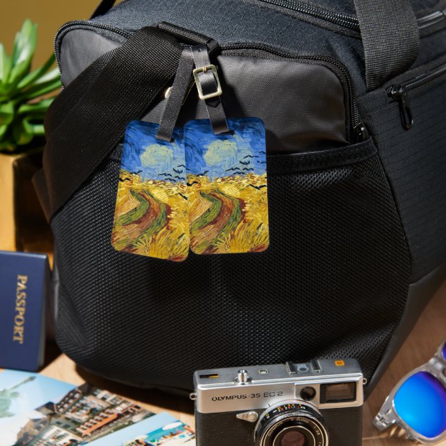 Van Gogh Wheat Fields impressionist Painting Luggage Tag (Front & Back)