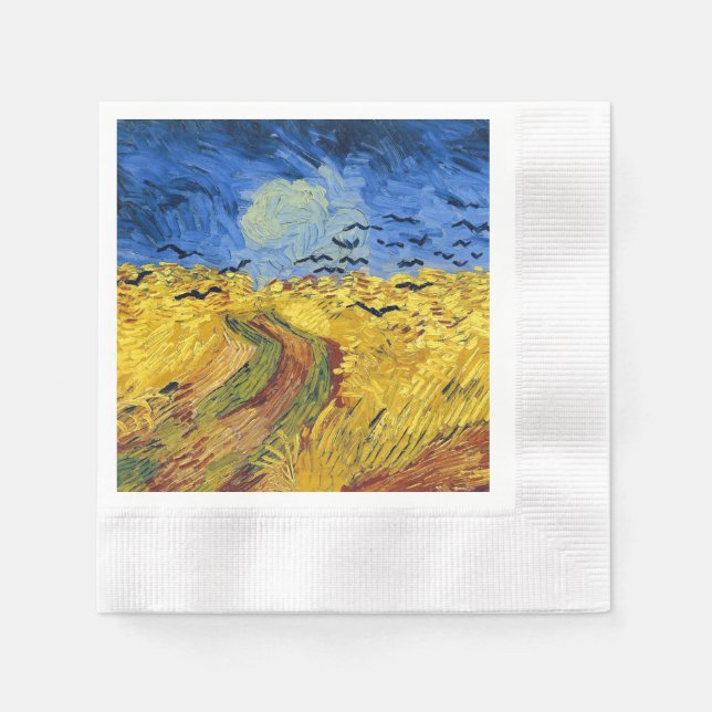 Van Gogh Wheat Fields impressionist Painting Napkin (Front)