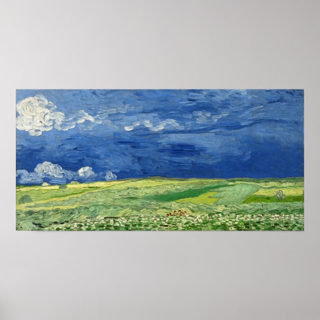Van Gogh - Wheatfield Under Thunderclouds Poster (Front)