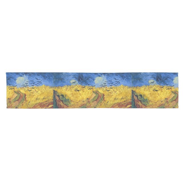 Van Gogh Wheatfield with Crows Post Impressionist  Short Table Runner (Horizontal)
