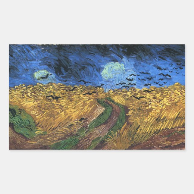Van Gogh Wheatfield With Crows Stickers (Front)