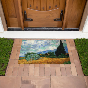 Van Gogh - Wheatfield with Cypress Tree Doormat