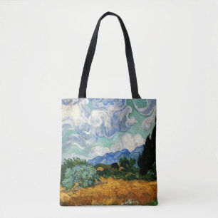 Van Gogh - Wheatfield with Cypress Tree Tote Bag
