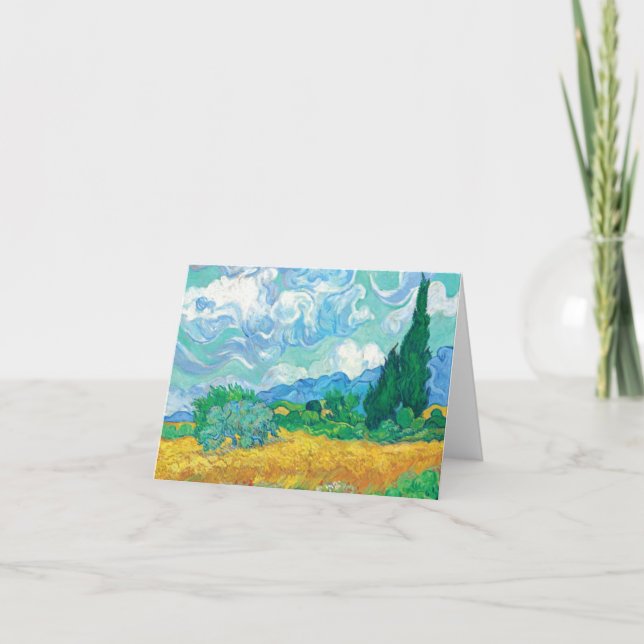 Van Gogh Wheatfield with Cypresses Card (Front)
