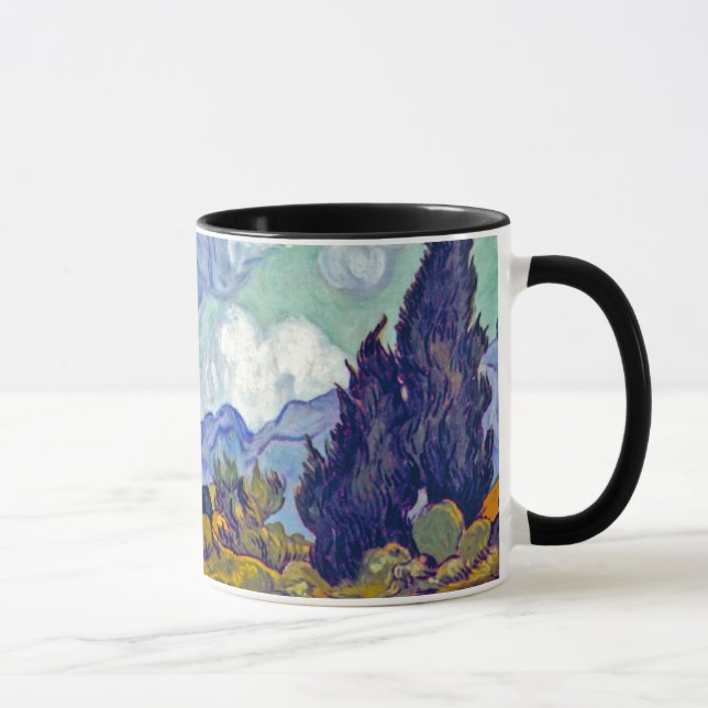 Van Gogh - Wheatfield With Cypresses Mug (Right)