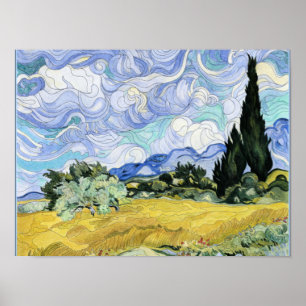 Van Gogh - Wheatfield with cypresses Poster