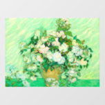 Van Gogh White Roses<br><div class="desc">Window Cling featuring Vincent van Gogh’s oil painting Vase with Pink Roses (1890). A gorgeous bouquet of roses are in a vase against a green background. A perfect gift for fans of Post-Impressionism and Dutch art.</div>
