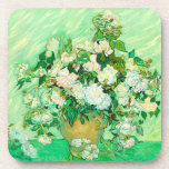 Van Gogh White Roses Coaster<br><div class="desc">Coasters featuring Vincent van Gogh’s oil painting Vase with Pink Roses (1890). A gorgeous bouquet of roses are in a vase against a green background. A perfect gift for fans of Post-Impressionism and Dutch art.</div>