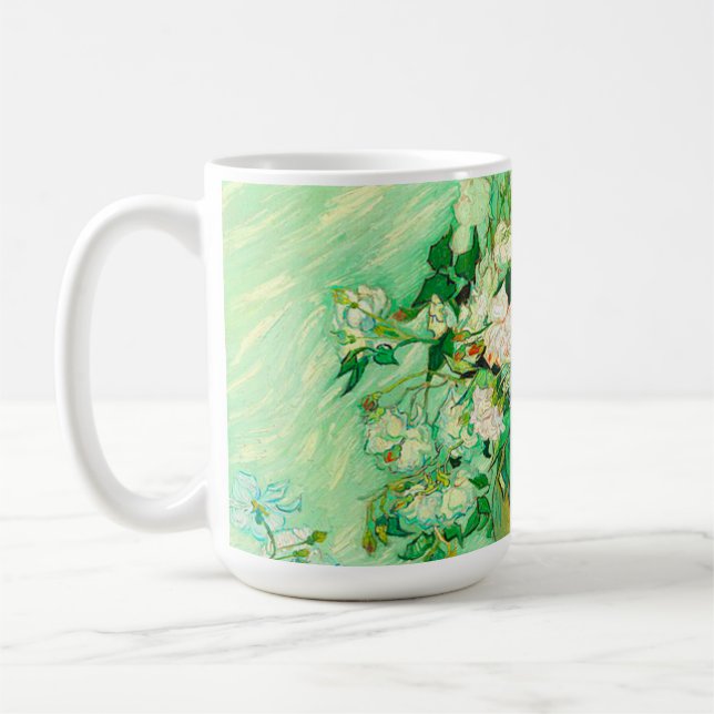 Van Gogh White Roses Coffee Mug (Left)